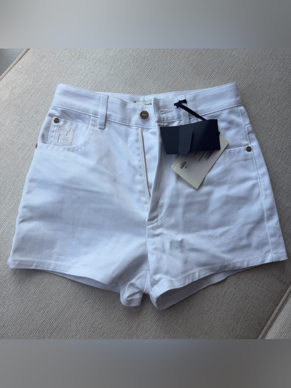 NWT FENDI white women’s denim shorts